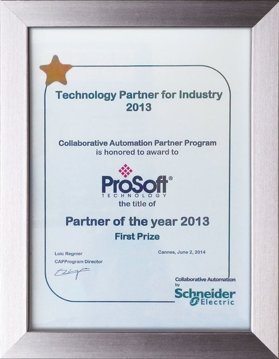 ProSoft Technology wint 'Partner of the Year´ award van Schneider Electric - door Lauren Robeson